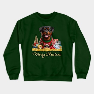 Merry Christmas Rottweiler Crewneck Sweatshirt
